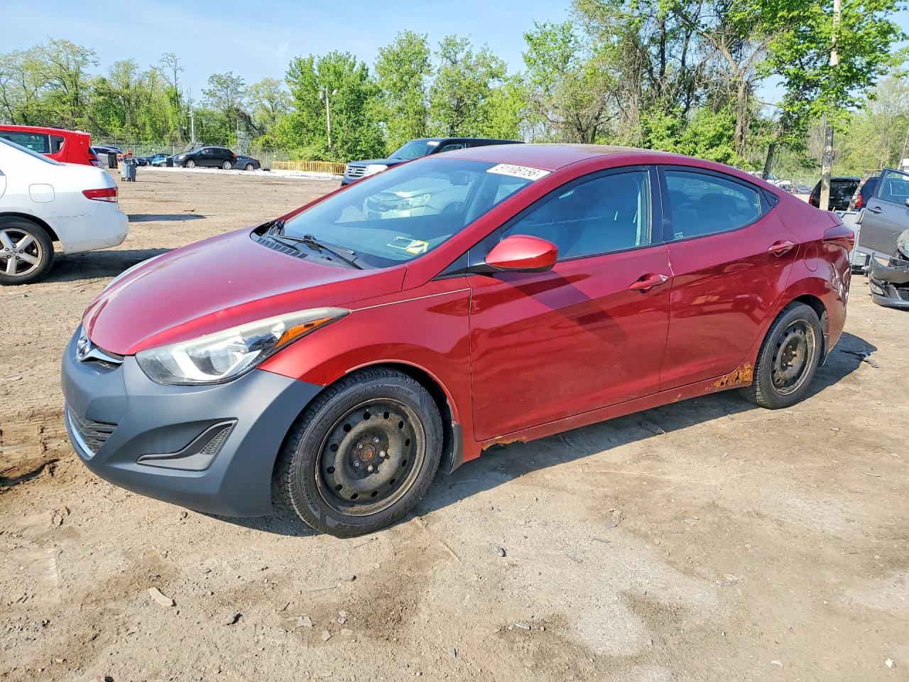 2014 Hyundai Elantra SE, VIN 5NPDH4AE3EH541355 — Side