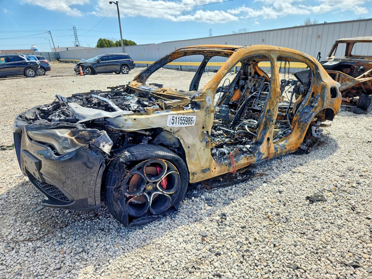 2022 Alfa Romeo Stelvio Veloce, VIN ZASPAKBN4N7D46963 — Burn