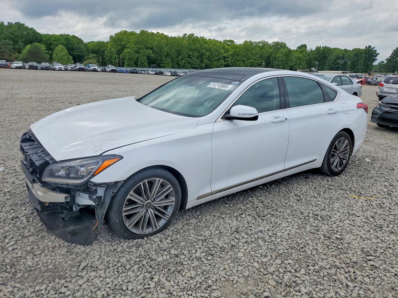 2018 Genesis G80 3.8L, VIN KMHGN4JE6JU227409 — Front end