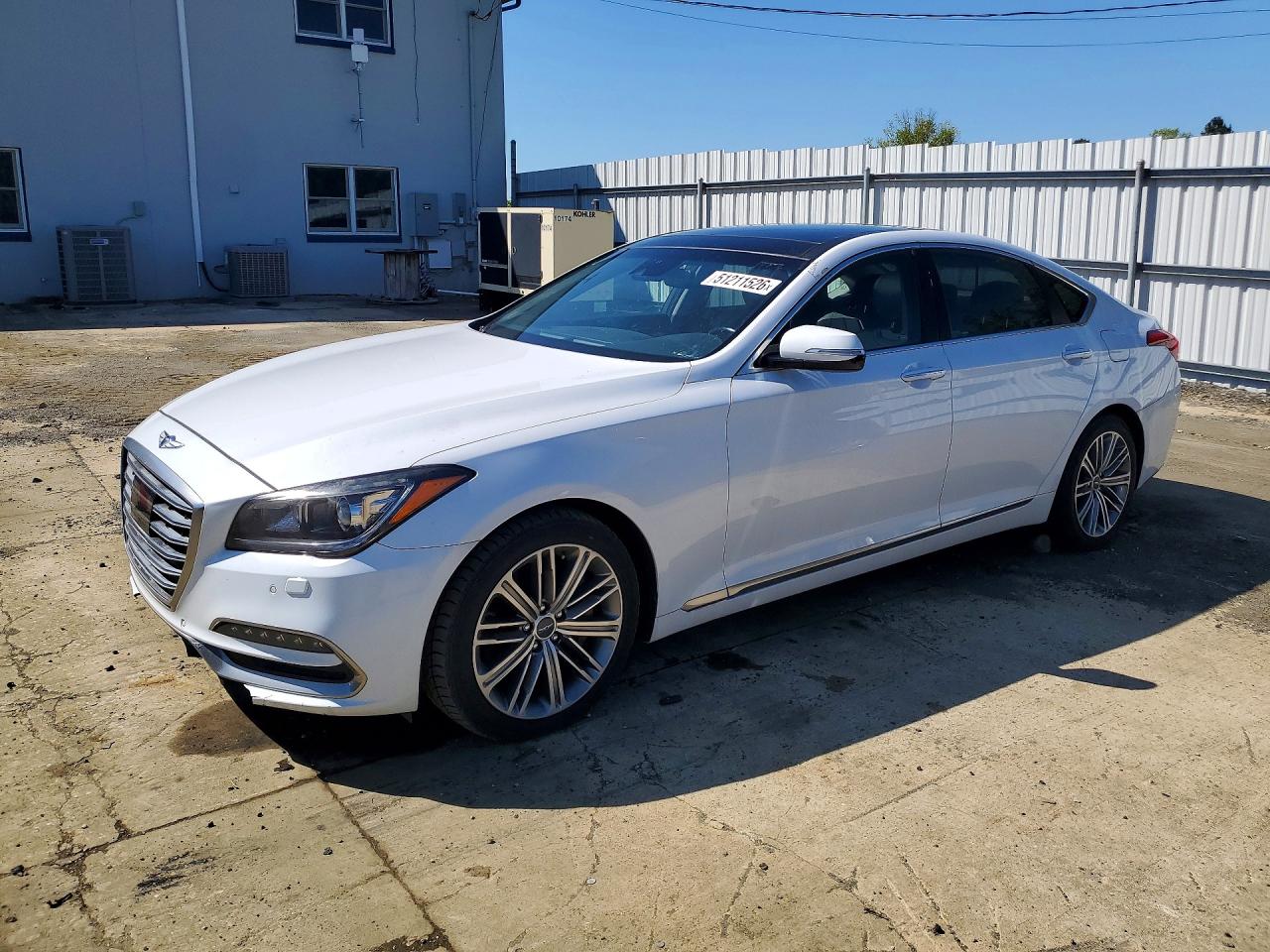2018 Genesis G80 3.8L, VIN KMHGN4JE0JU247042 — Front end