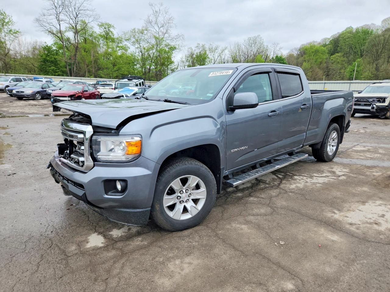 2018 GMC Canyon 4WD SLE, VIN 1GTG6CEN0J1206854 — Front end