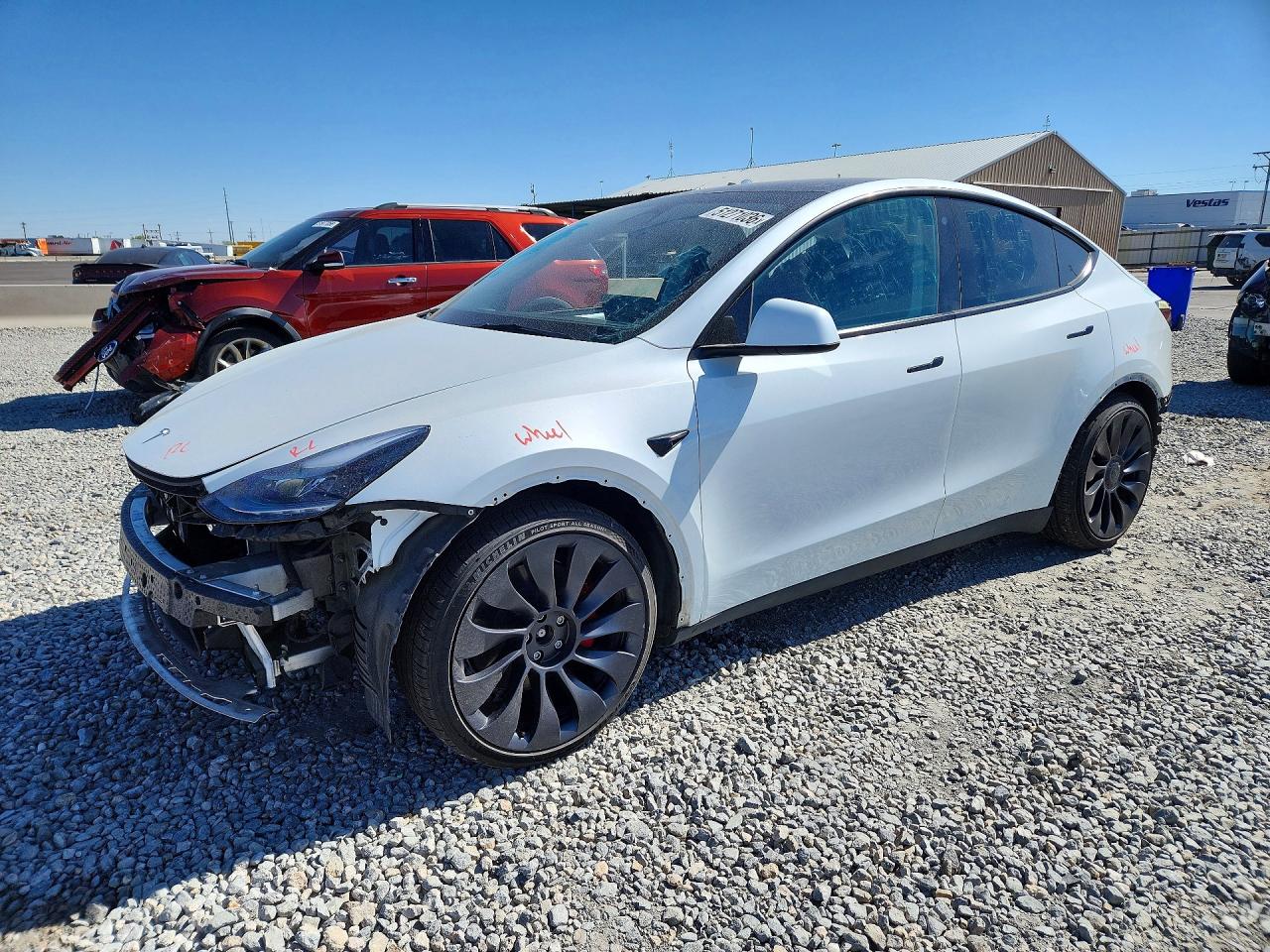 2023 Tesla Model Y Performance, VIN 7SAYGDEF6PF776960 — Vandalism