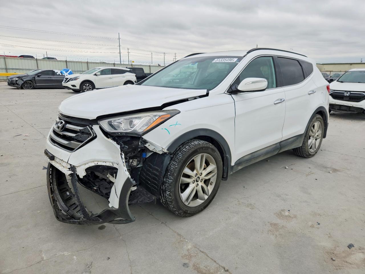 2013 Hyundai Santa Fe Sport, VIN 5XYZU3LA8DG068015 — Front end