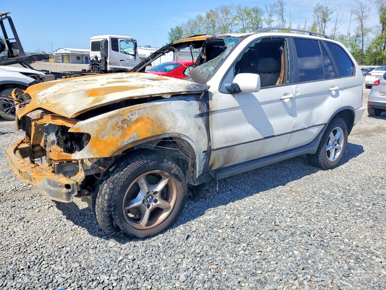 2003 BMW X5 3.0i, VIN 5UXFA53543LV77580 — Пожар