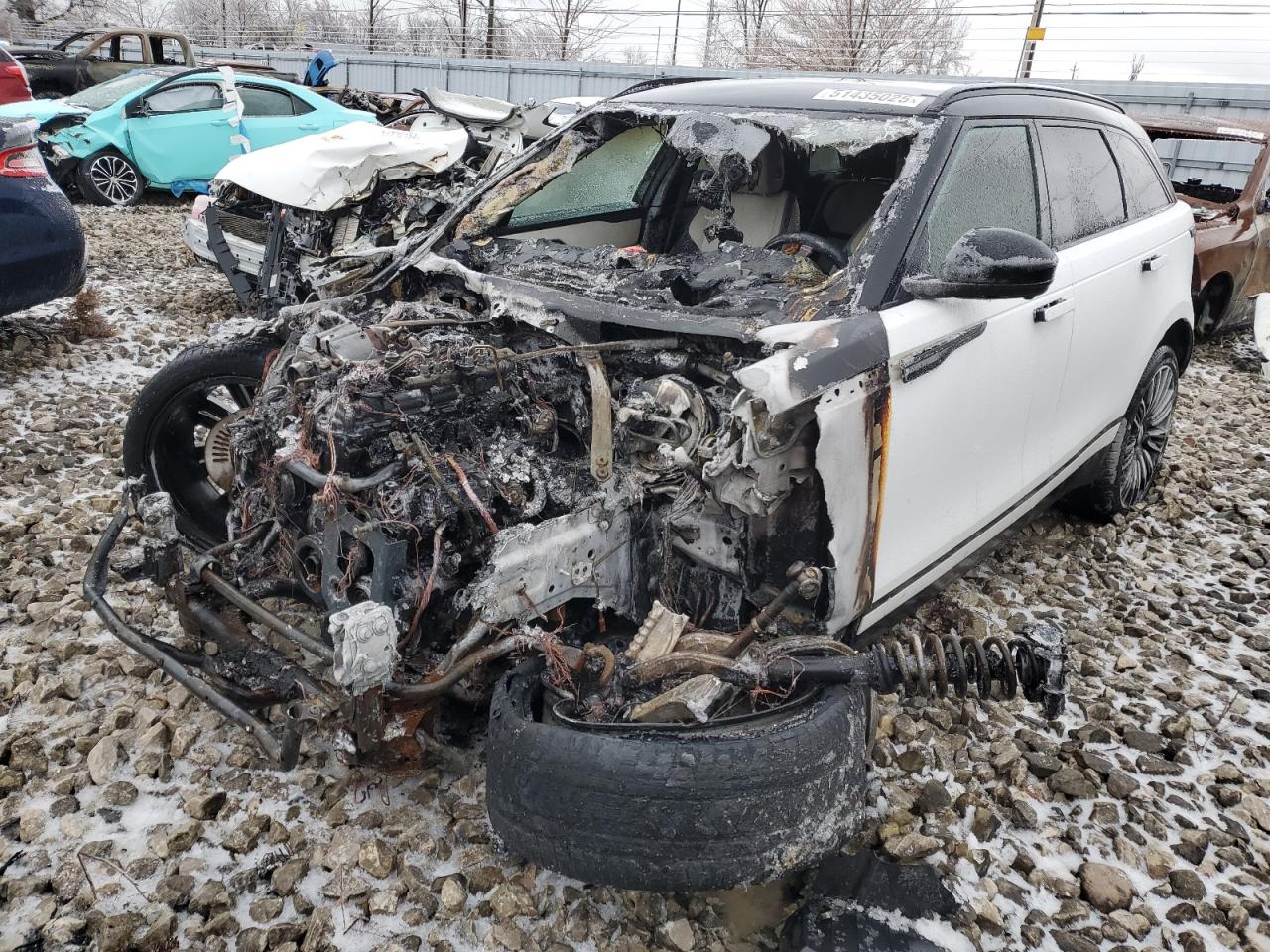 2019 Land Rover Range Rover Velar R-Dynamic SE, VIN SALYL2EN9KA203601 — Engine fire