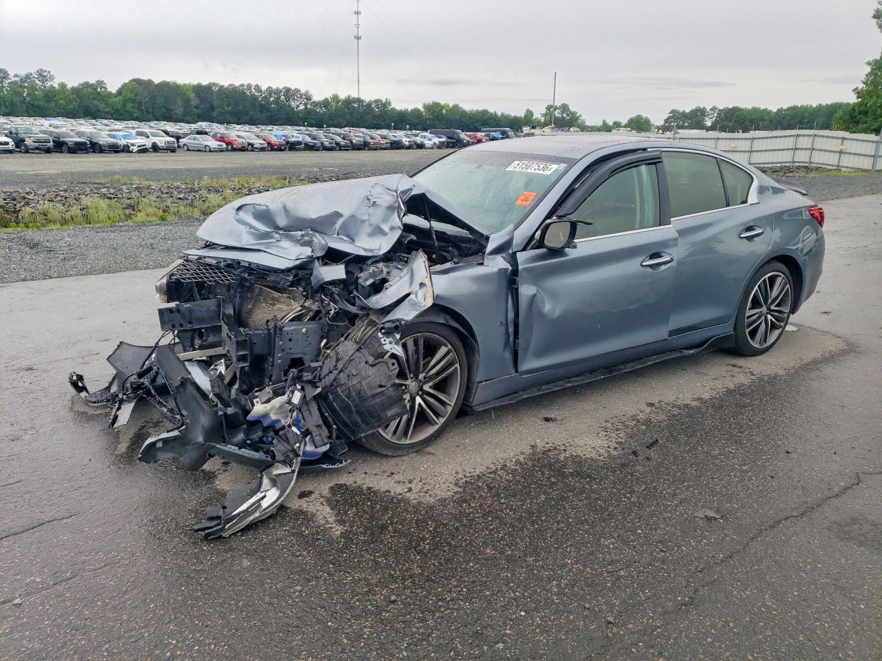 2015 Infiniti Q50 Sport, VIN JN1BV7AR8FM394447 — Front end