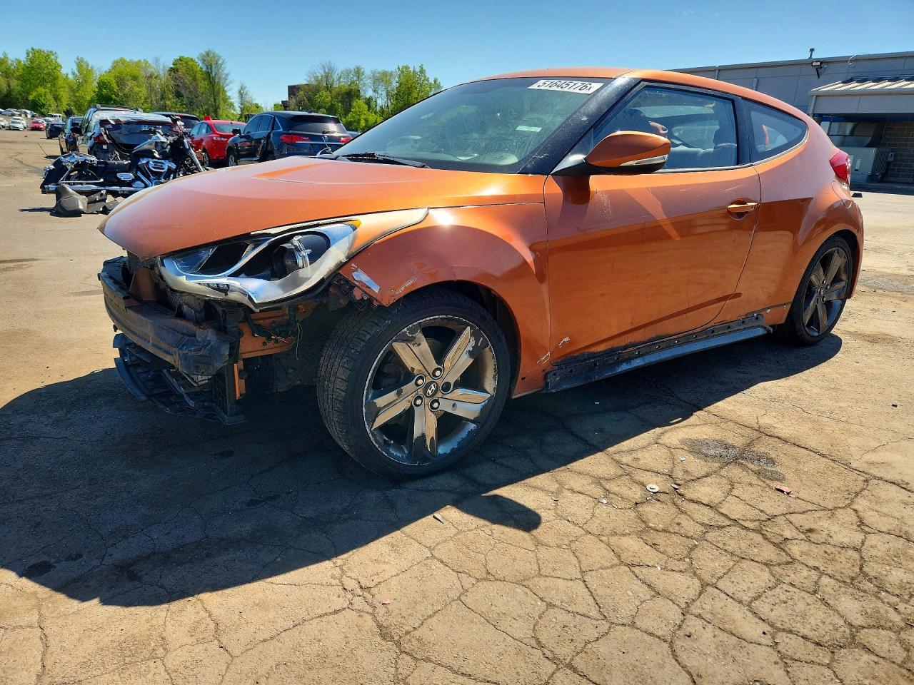 2014 Hyundai Veloster Turbo, VIN KMHTC6AE0EU201426 — Перед