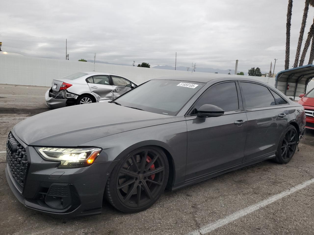 2023 Audi S8, VIN WAULSAF83PN016195 — Rear end