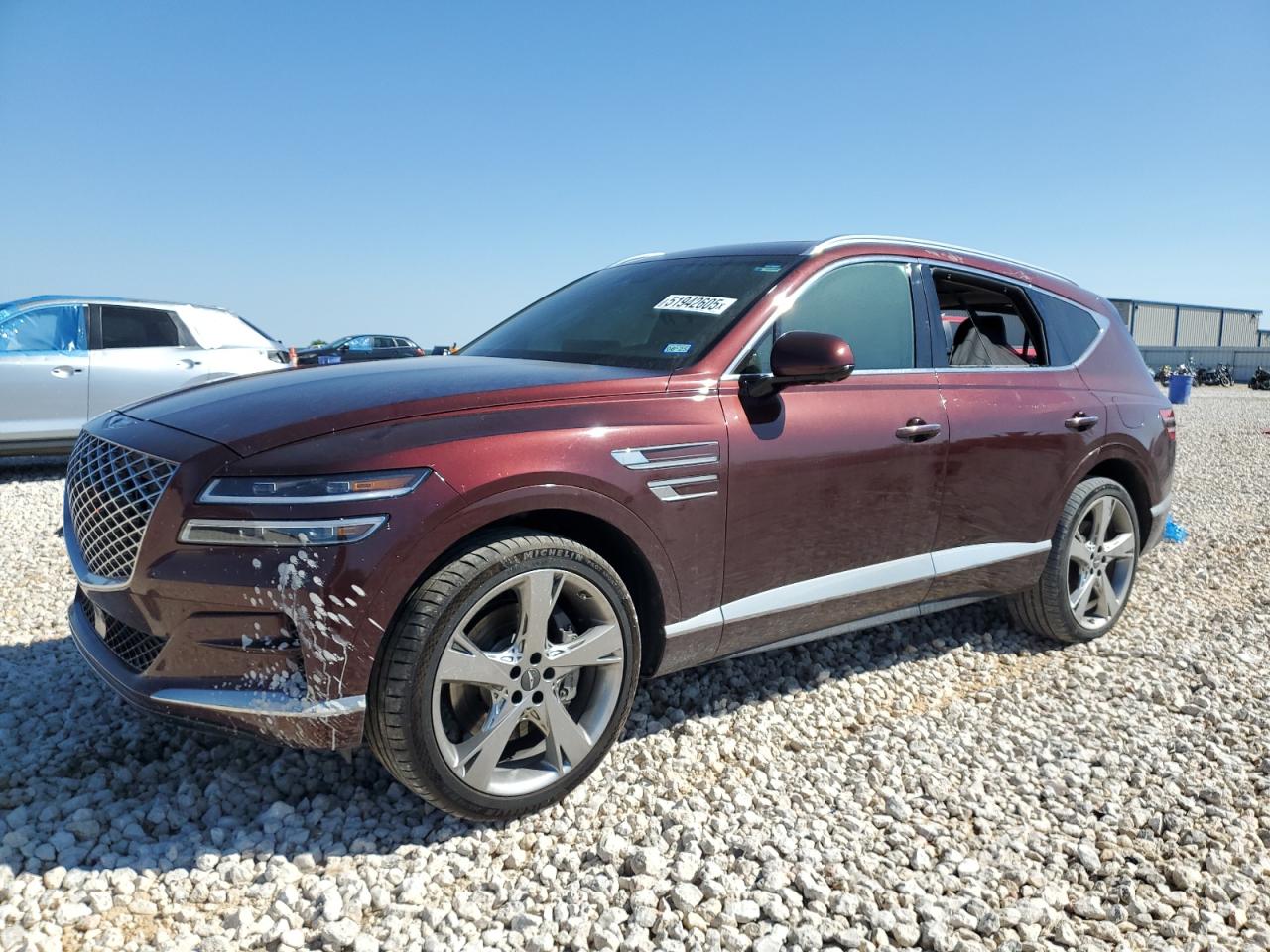 2021 Genesis GV80, VIN KMUHCESC7MU044023 — Interior fire