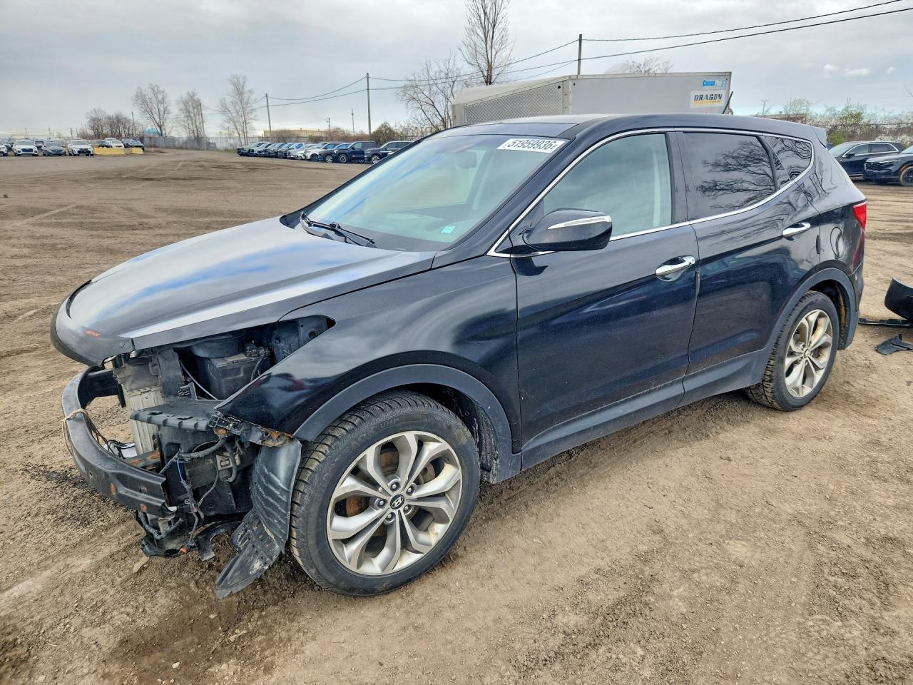 2013 Hyundai Santa Fe Sport, VIN 5XYZUDLAXDG034731 — Front end