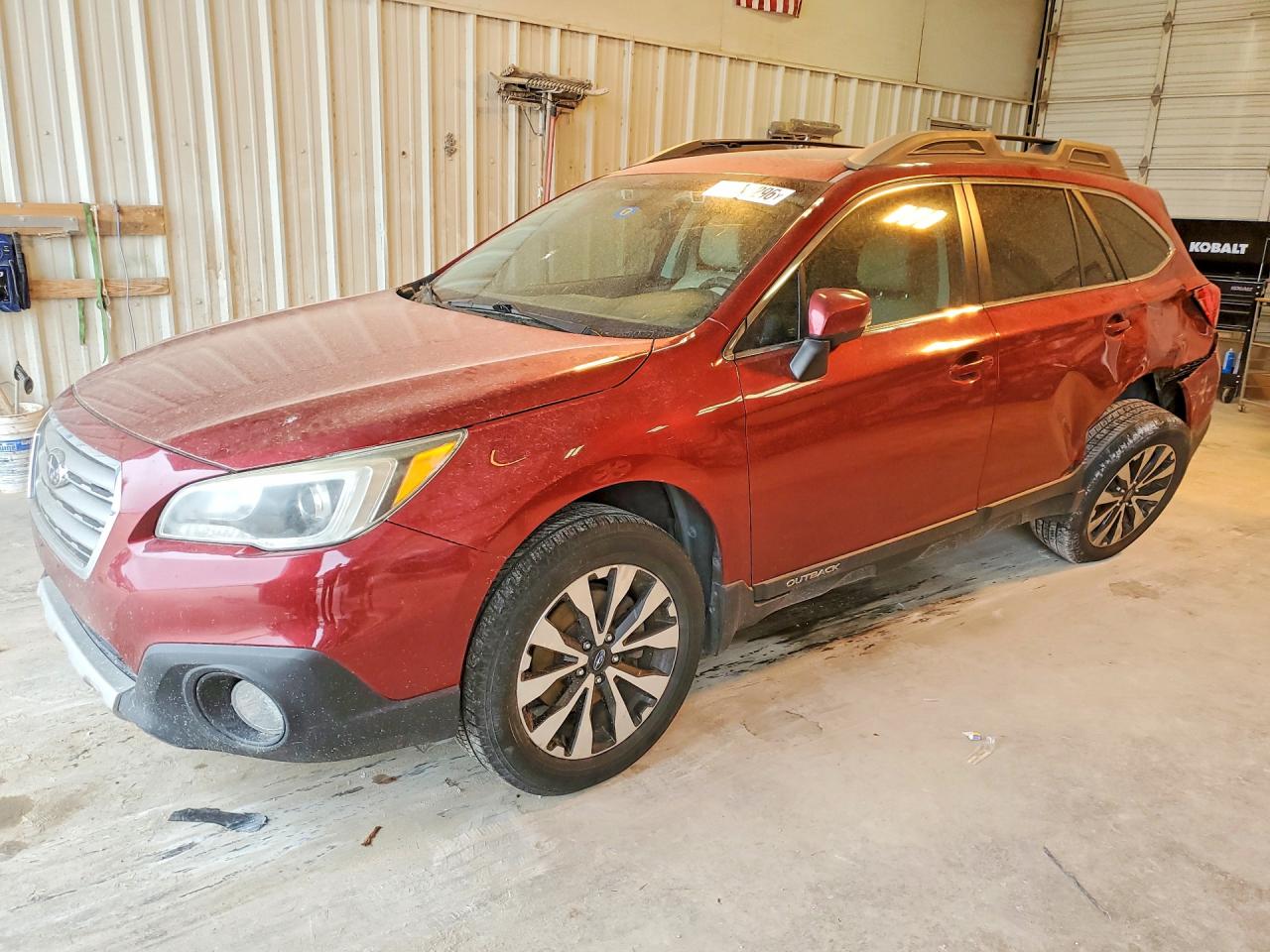 2015 Subaru Outback Limited, VIN 4S4BSANCXF3321803 — Frame damage
