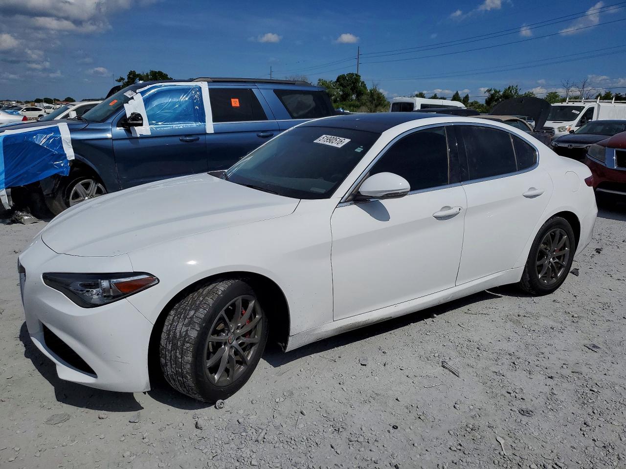 2019 Alfa Romeo Giulia, VIN ZARFANAN6K7619152 — Engine fire