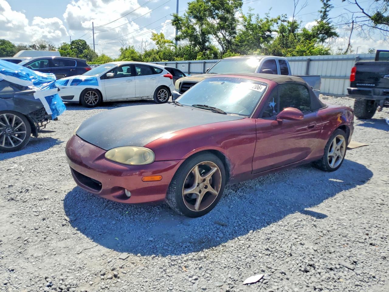 2003 Mazda MX-5 Miata Cloth, VIN JM1NB353430303663 — Rear end