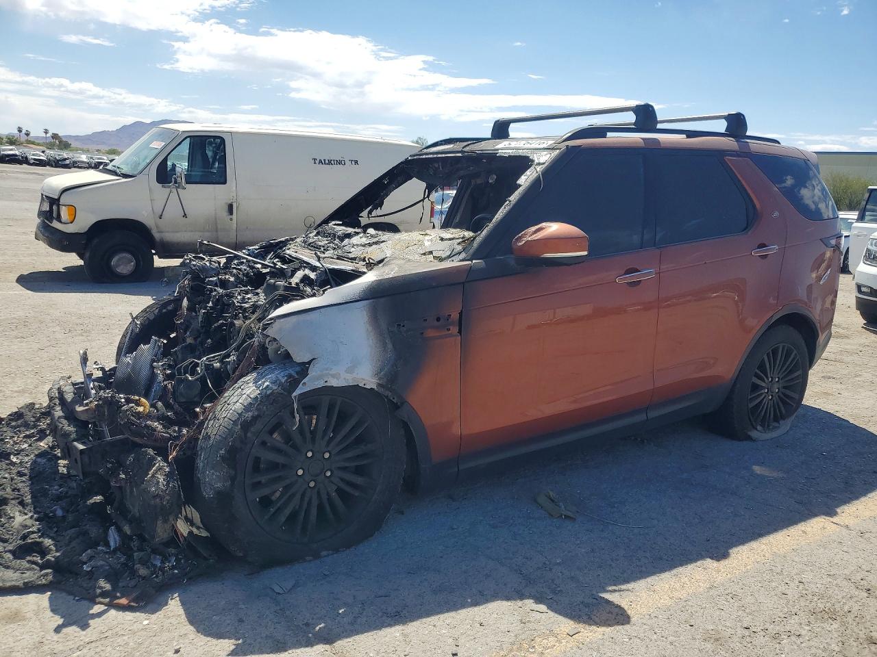 2017 Land Rover Discovery HSE Luxury, VIN SALRHBBK5HA000293 — Engine fire