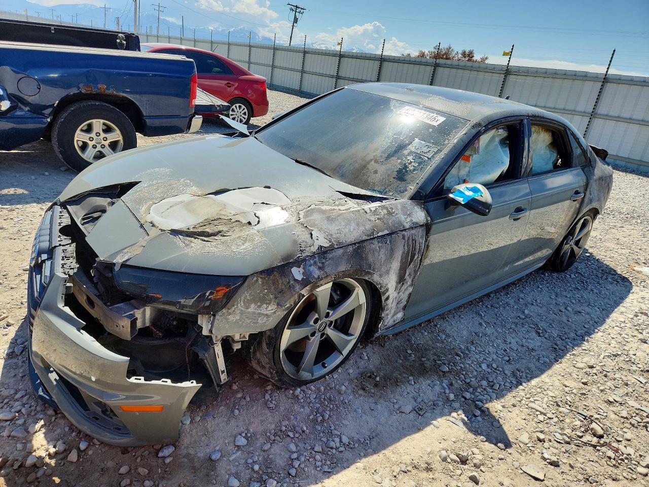 2019 Audi S4 Premium Plus, VIN WAUB4AF4XKA013653 — Engine fire