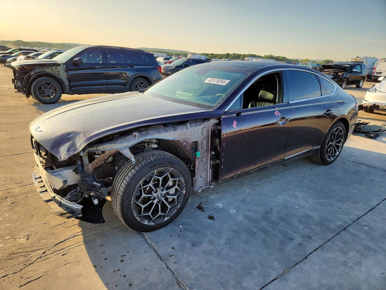 2021 Genesis G80 3.5T, VIN KMTGC4SD9MU049386 — Front end
