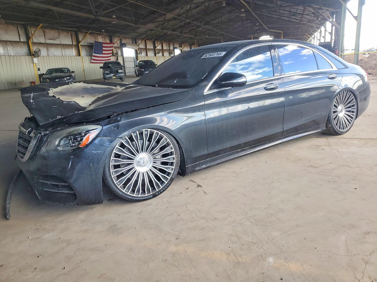 2018 Mercedes-Benz S 450, VIN WDDUG6GB3JA345757 — Engine fire
