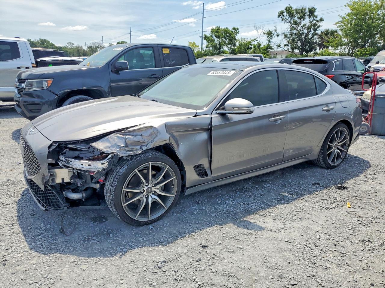 2022 Genesis G70 2.0T, VIN KMTG34TA5NU087171 — Front end
