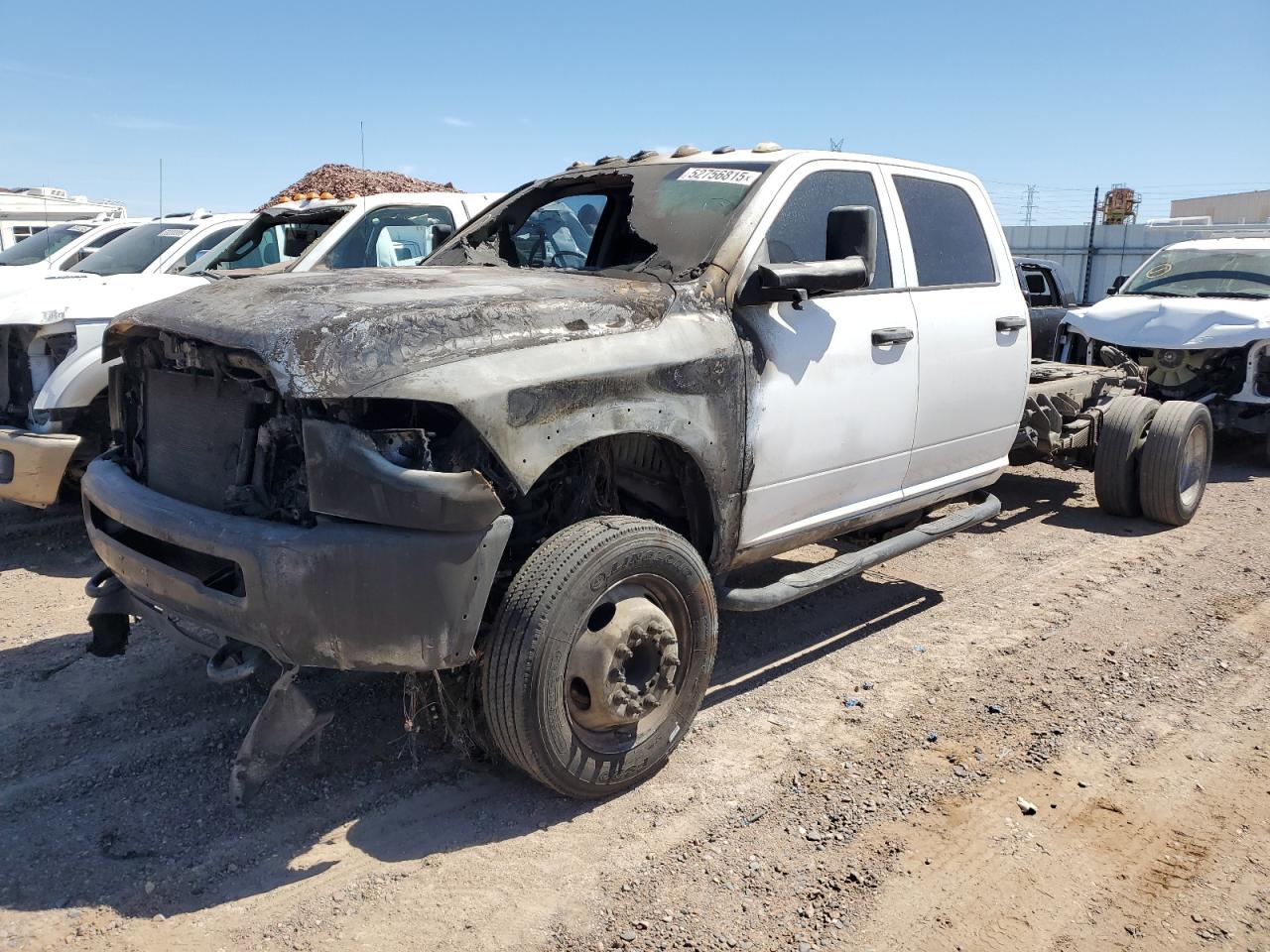 2018 Ram 5500 Tradesman, VIN 3C7WRMFL6JG244048 — Engine fire
