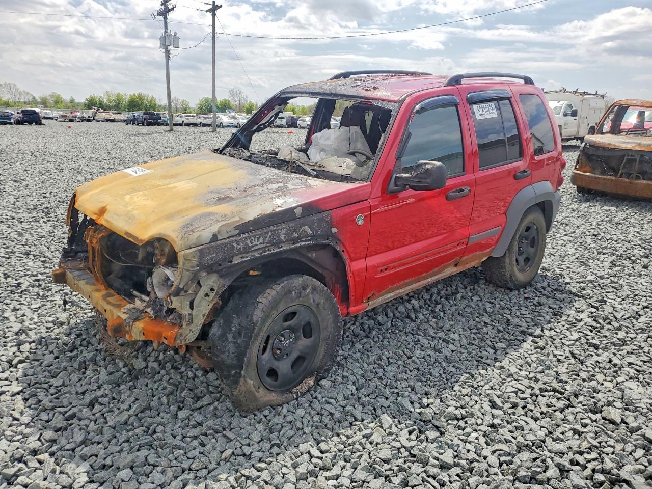 2005 Jeep Liberty Sport, VIN 1J4GL48K85W587825 — Burn