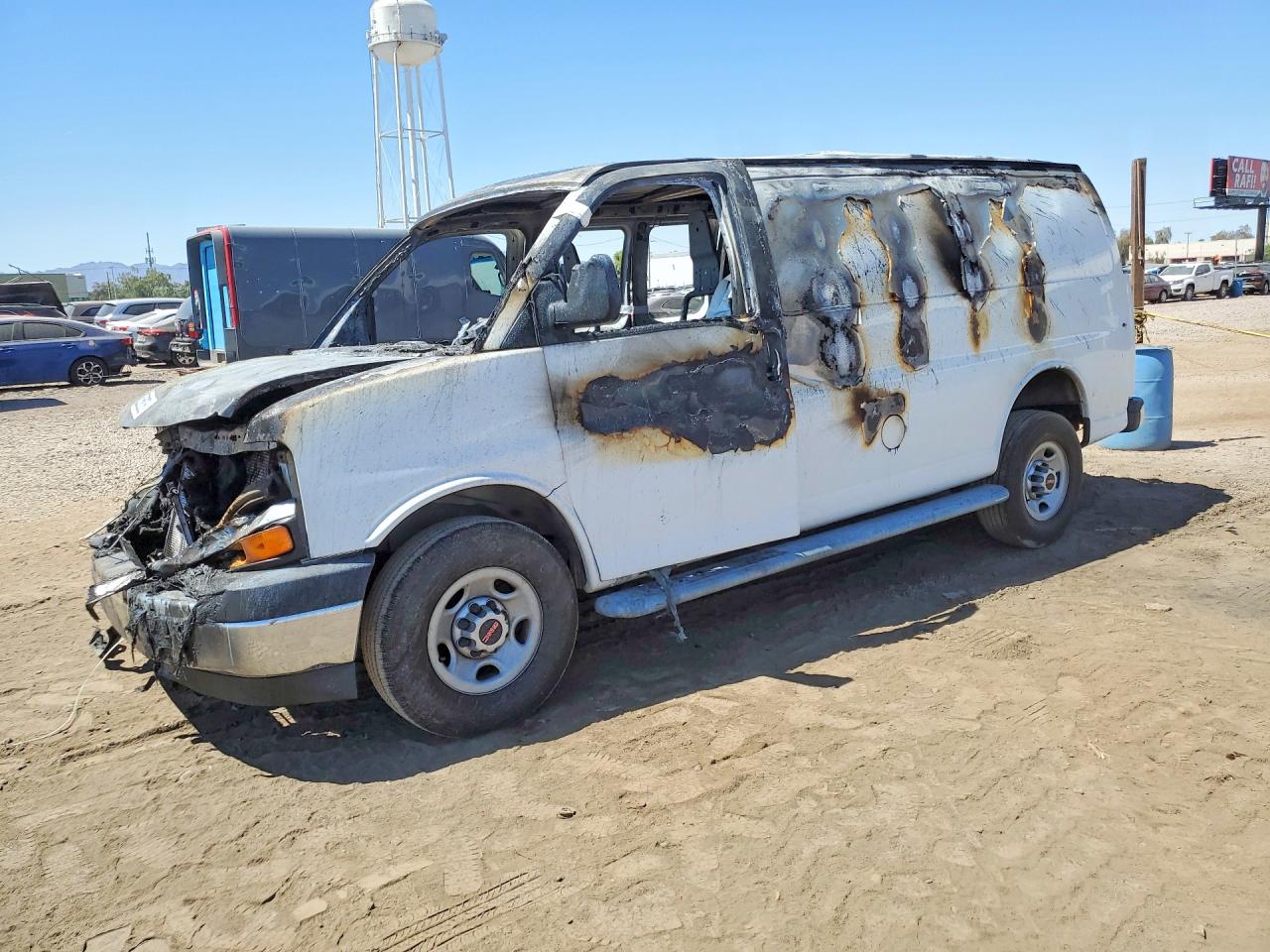 2017 GMC Savana Cargo, VIN 1GTW7AFF4H1913650 — Engine fire