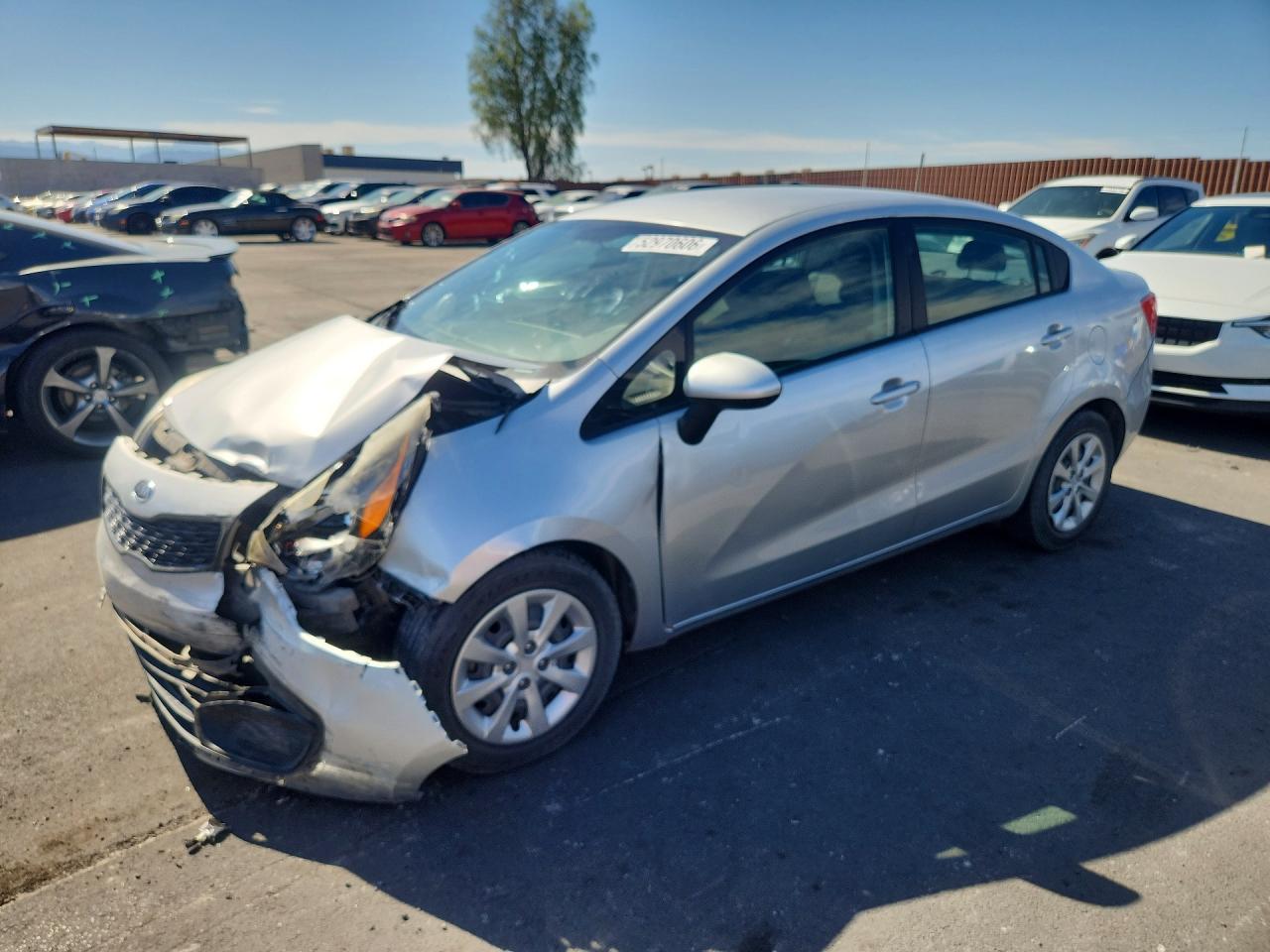 2013 Kia Rio LX, VIN KNADM4A3XD6098976 — Front end