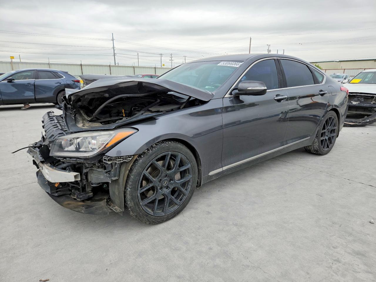 2019 Genesis G80 3.8L, VIN KMHGN4JE2KU290153 — Front end