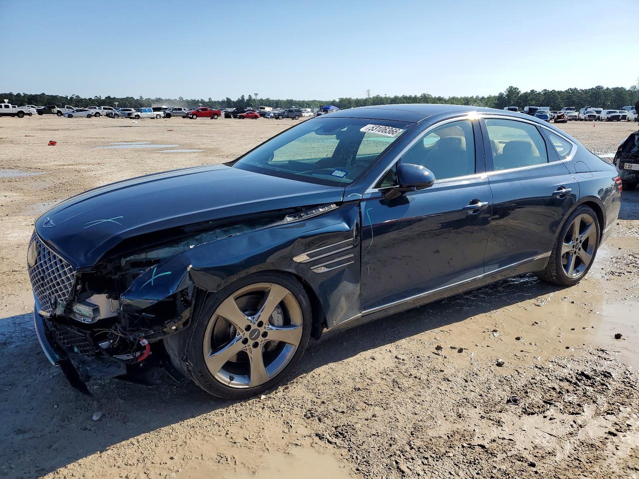 2021 Genesis G80 3.5T, VIN KMTGC4SD9MU048061 — Front end