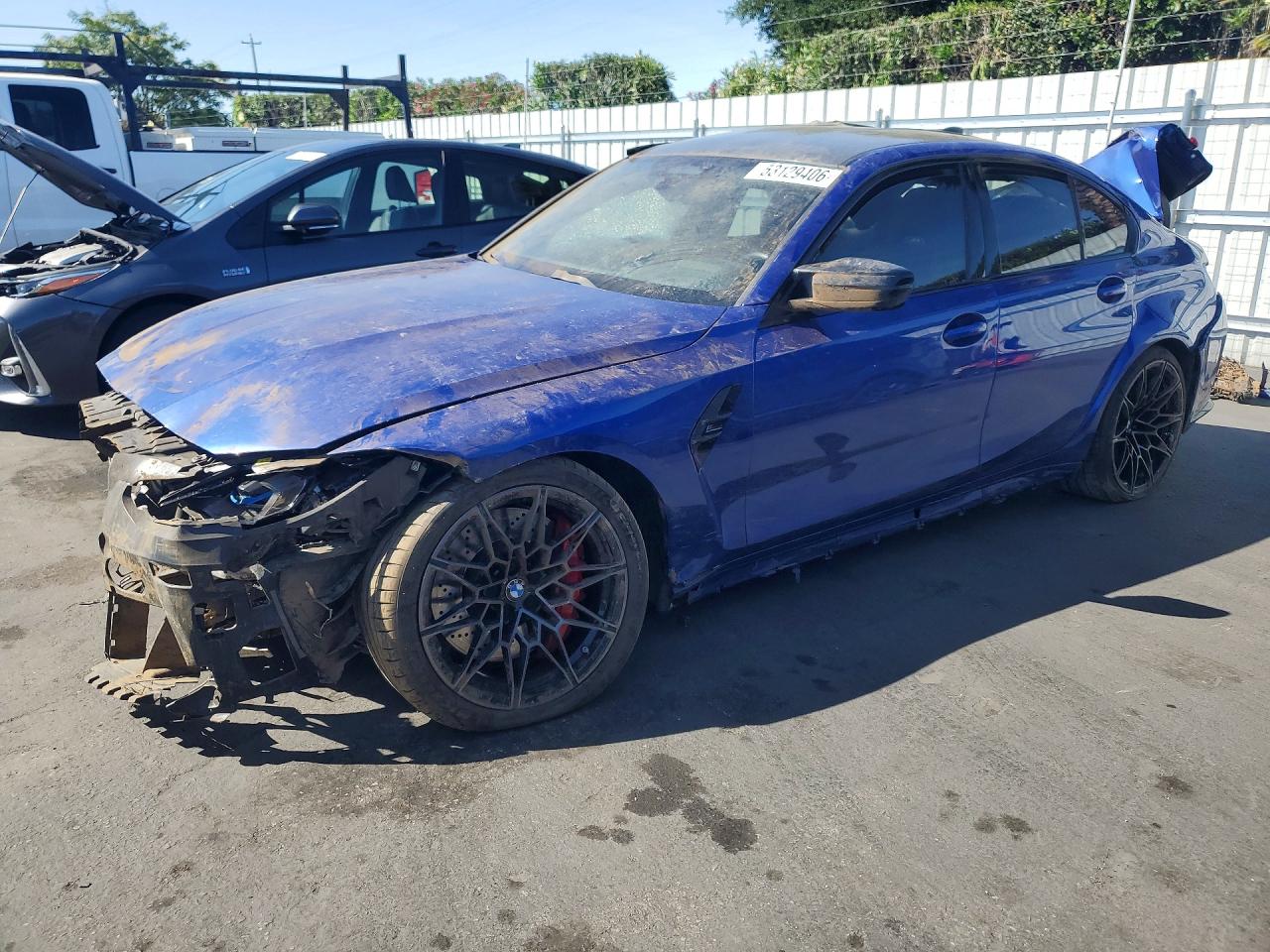 2022 BMW M3 Competition xDrive, VIN WBS43AY08NFM37003 — Rollover