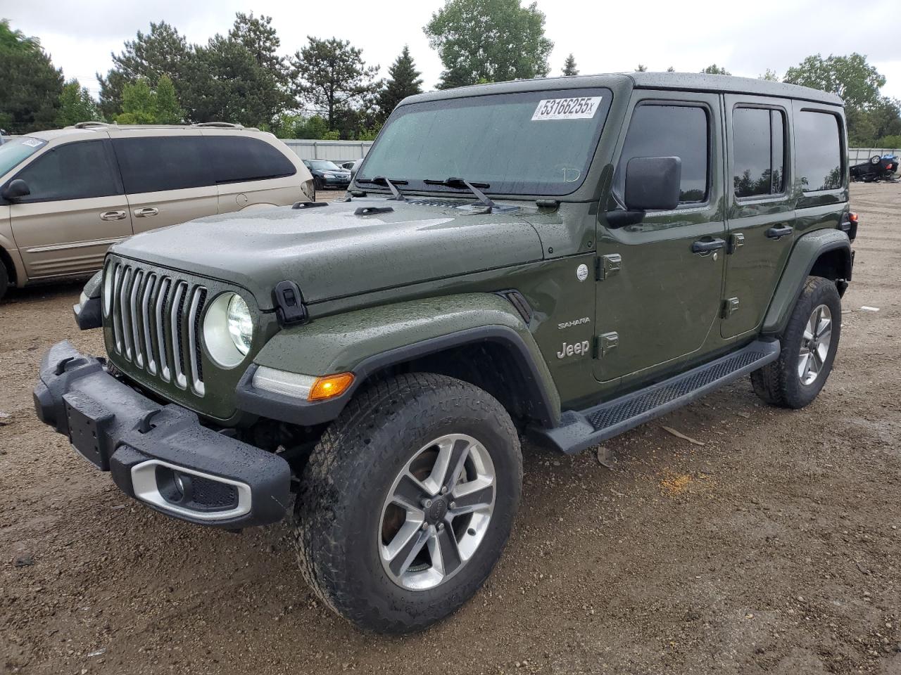 2021 Jeep Wrangler Unlimited Sahara, VIN 1C4HJXENXMW644945 — Partial repair