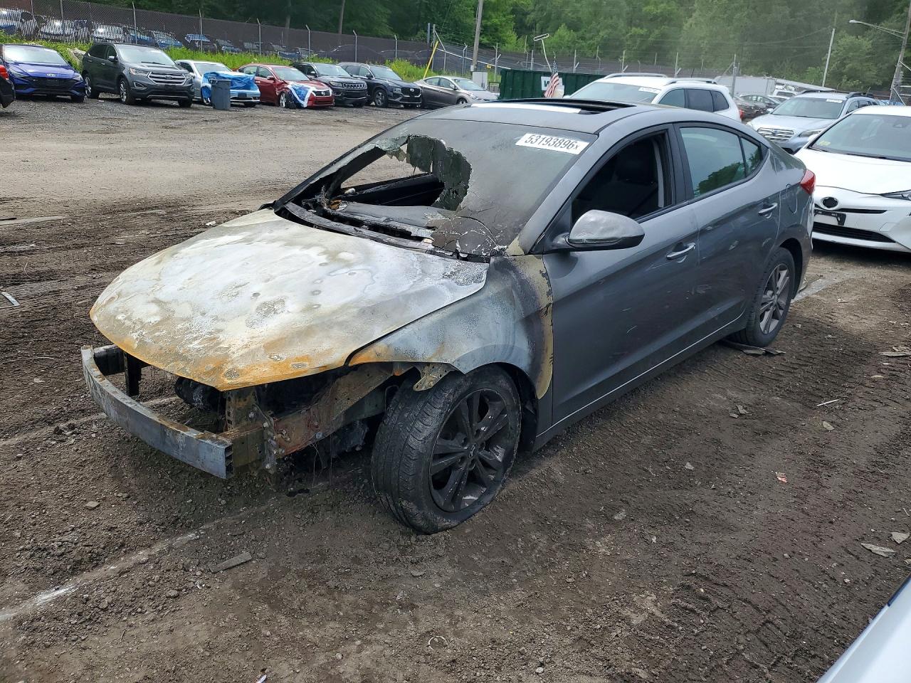 2018 Hyundai Elantra SEL, VIN 5NPD84LF0JH270688 — Engine fire
