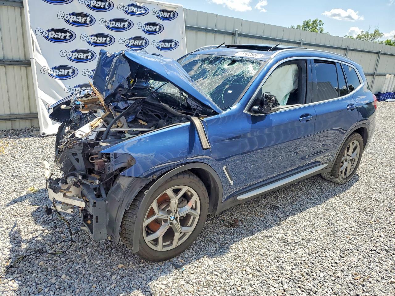 2021 BMW X3 sDrive30i, VIN 5UXTY3C03M9G22730 — Front end