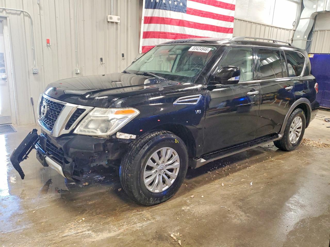 2017 Nissan Armada SV, VIN JN8AY2NC9H9503095 — Front end