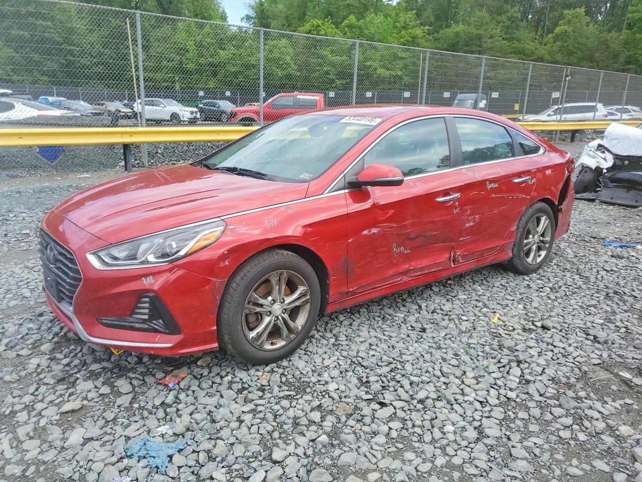 2018 Hyundai Sonata Sport Plus, VIN 5NPE34AF9JH672523 — Side