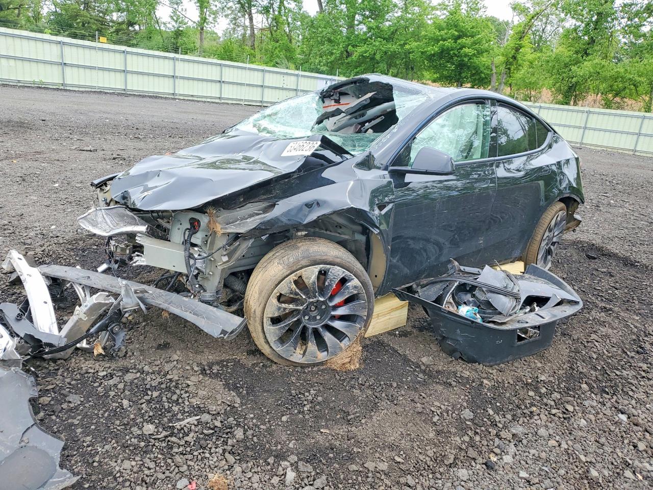 2023 Tesla Model Y Performance, VIN 7SAYGDEF3PF843675 — Rollover