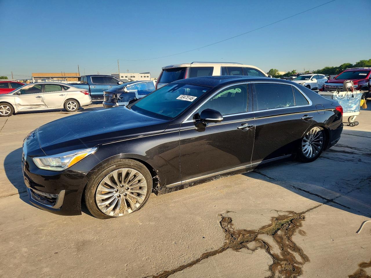 2019 Genesis G90 Premium, VIN KMTF34JA0KU058672 — Undercarriage