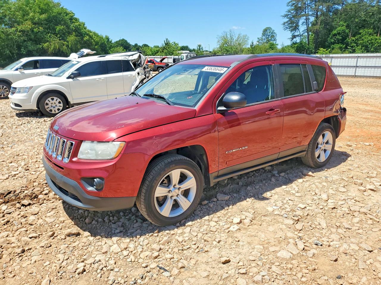 2012 Jeep Compass Sport, VIN 1C4NJCBA8CD723747 — Rear end