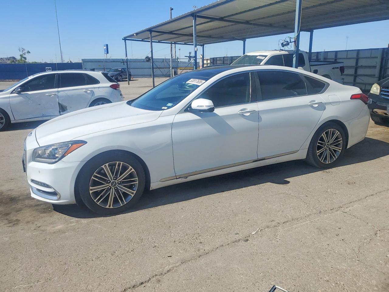 2018 Genesis G80 3.8L, VIN KMHGN4JE8JU238007 — Minor dents and scratches