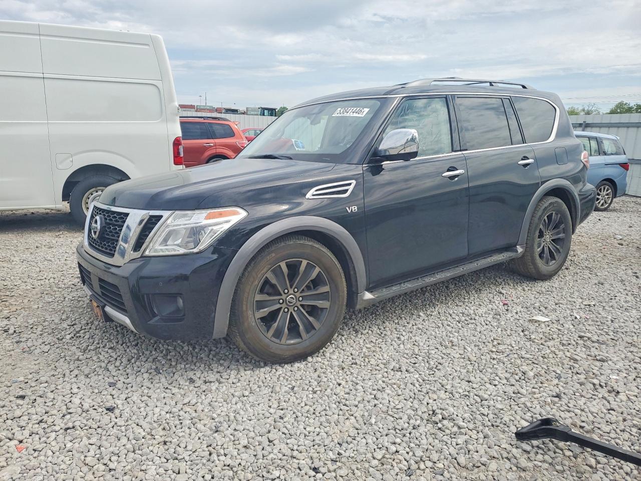 2018 Nissan Armada Platinum, VIN JN8AY2NE2J9733861 — Front end