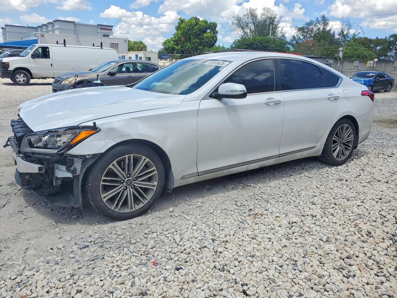 2019 Genesis G80 3.8L, VIN KMTFN4JE5KU320148 — Front end