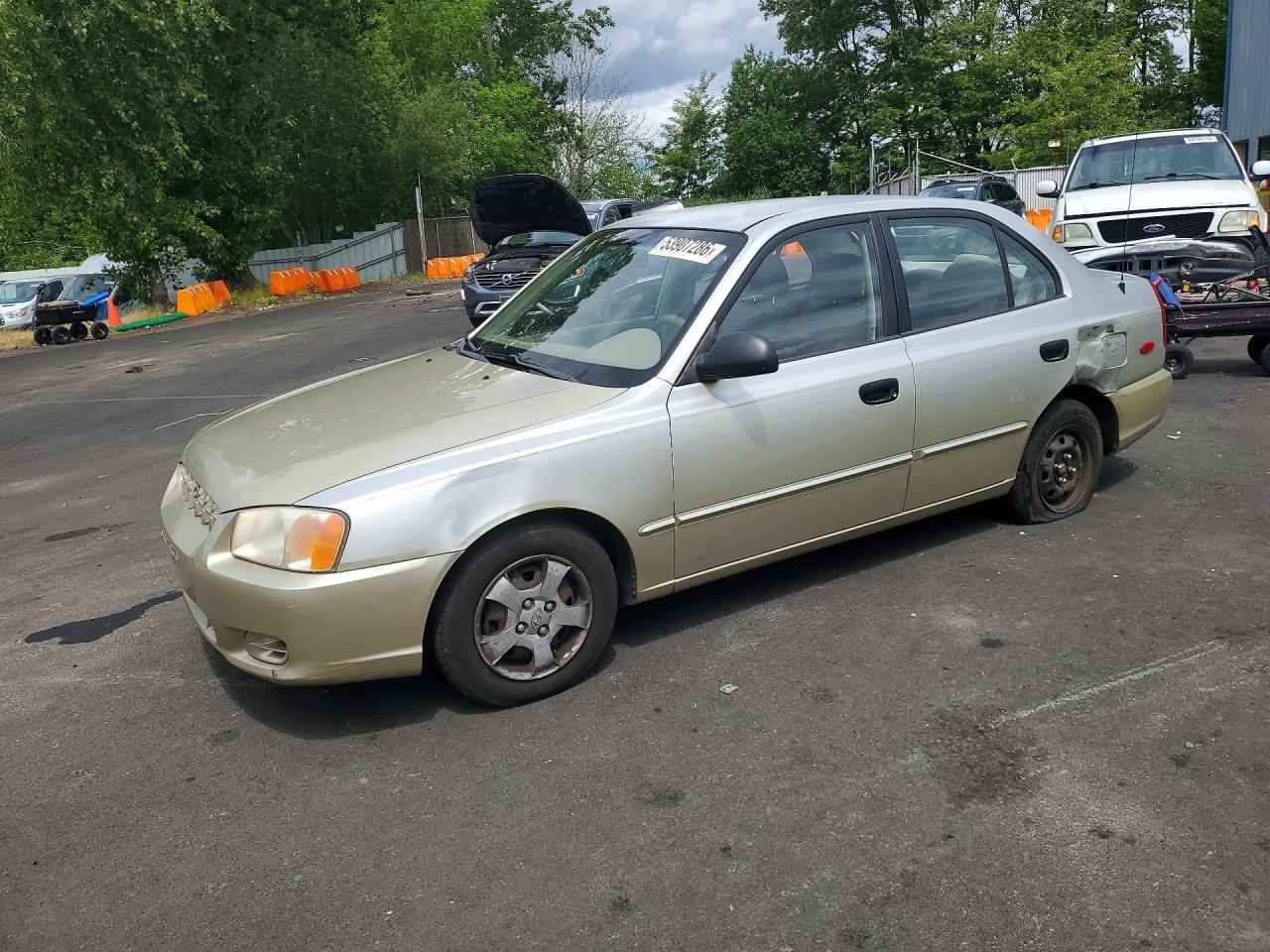 2002 Hyundai Accent GL, VIN KMHCG45C42U389901 — Rear end