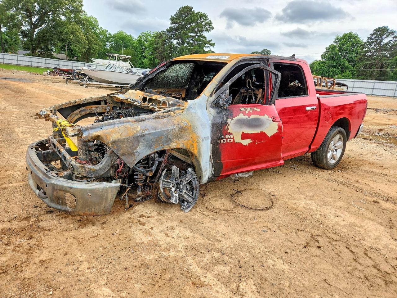 2016 Ram 1500 Big Horn, VIN 1C6RR7LM9GS175681 — Engine fire