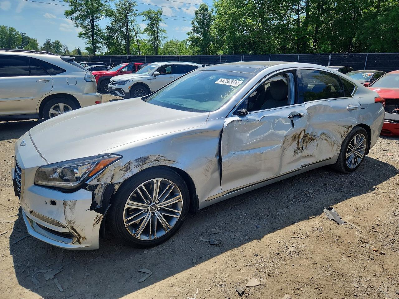 2018 Genesis G80 3.8L, VIN KMHGN4JE7JU246227 — Front end