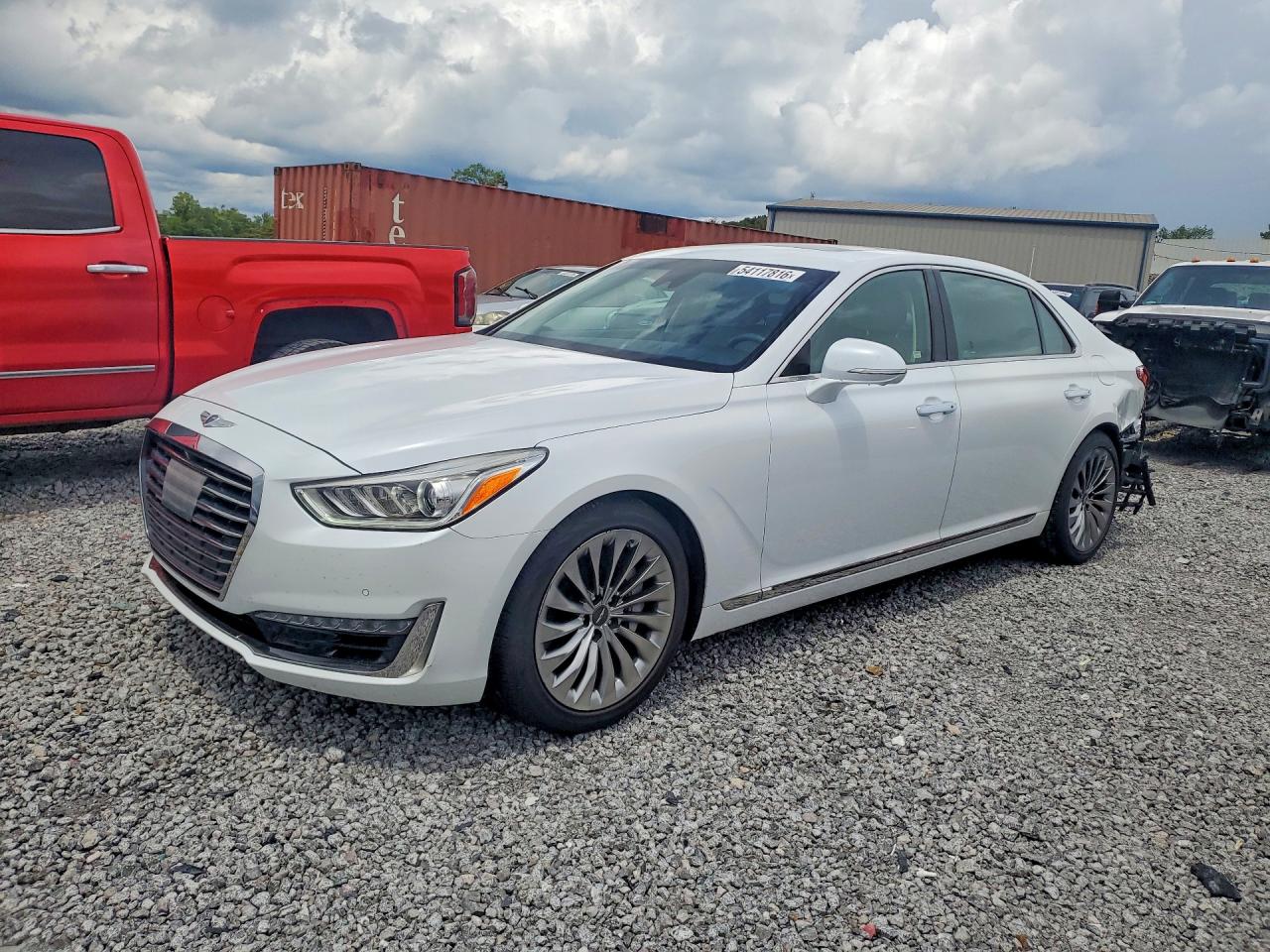 2017 Genesis G90 Premium, VIN KMHG34JA6HU033850 — Rear end