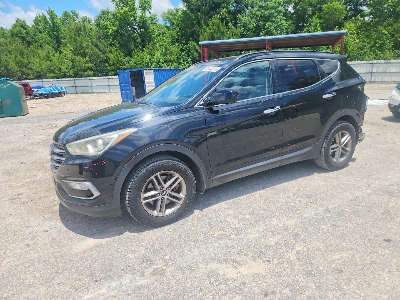 2017 Hyundai Santa Fe 2.4L, VIN 5NMZU3LB3HH017252 — Rear end
