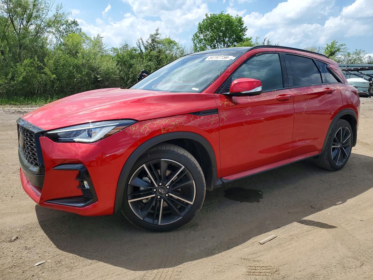 2023 Infiniti QX50 Sport, VIN 3PCAJ5FB3PF112911 — Hail
