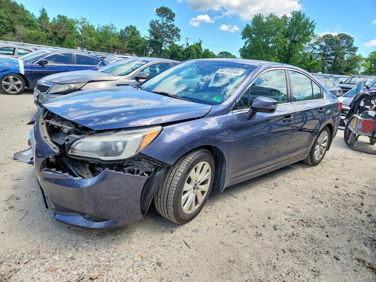 2017 Subaru Legacy Premium, VIN 4S3BNAH6XH3046633 — Front end