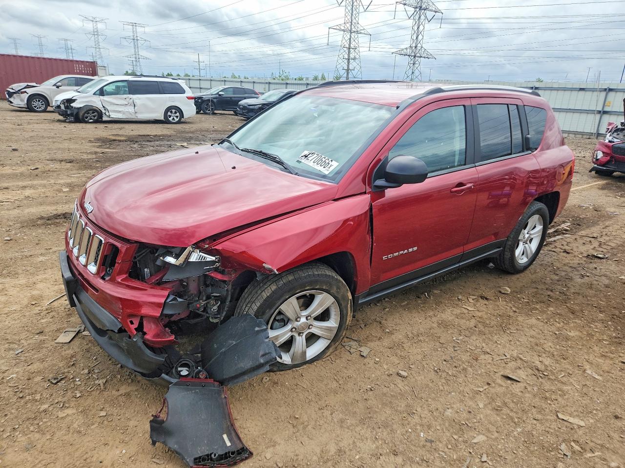2012 Jeep Compass Sport, VIN 1C4NJCBA8CD601387 — Front end