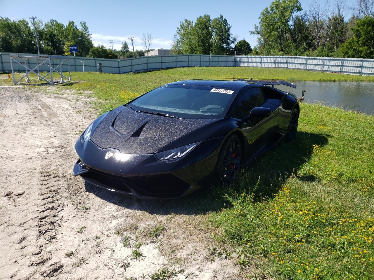 2019 Lamborghini Huracan, VIN ZHWUC1ZF0KLA11341 — Engine fire