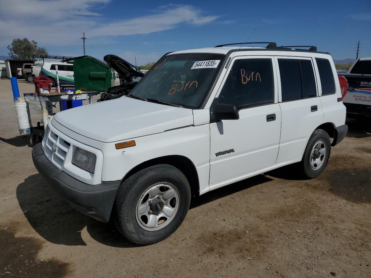 1996 Geo Tracker, VIN 2CNBE1364T6909947 — Interior fire